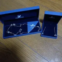 Swarovski ネックレス ピアス セット ゴールドカラー
