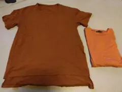 【匿名配送】ロングシャツ＋インナーシャツ　重ね着セット