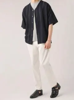 接触冷感強　ストレッチイージーアンクルパンツ　オフホワイト　L