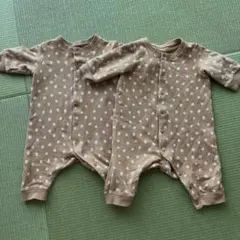 UNIQLO ベージュ 水玉　スウェットカバーオール　60センチ