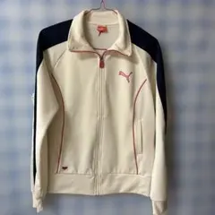 PUMA ホワイト ネイビー ジャケット Lサイズ