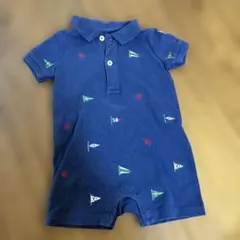 Ralph Lauren ネイビー ボタンダウンロンパース 6M
