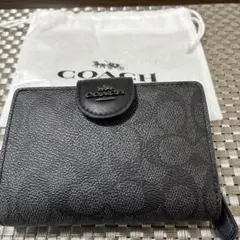新品未使用]COACH コーチ二つ折り財布 クロコダイル柄 レザー ブラック