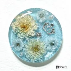 No.756 レジン ヘアゴム キーホルダー ピンバッジ カスミソウローズ
