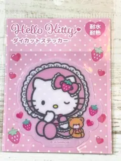 ハロー キティ　ダイカット ステッカー　ロリータ ピンク　サンリオ