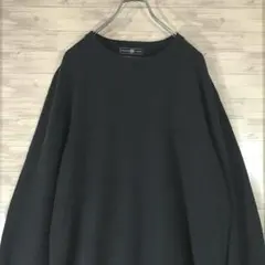 【希少_日本製】定価4万 ALPHA 高級カシミヤ ニットセーター 濃緑XL