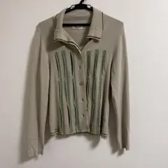 ヒロコビス　【洗える】ストライプボーダーニットカーディガン