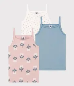 プチバトー キャミソール 花柄 3枚組