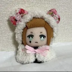 ぬい服♡くま耳モコモコケープ♡ハンドメイド♡10センチぬい♡あみぐるみ