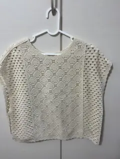 【美品】シャンブル　かぎ針編みベスト