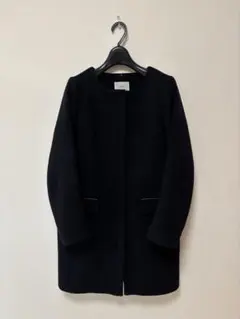 IENA ノーカラー 2wayコート ブラック