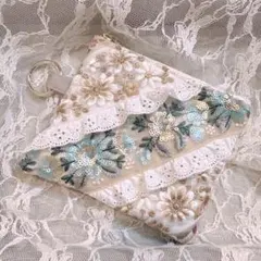 餃*子様 インド刺繍リボン♡ ミニポーチ　ハンドメイド