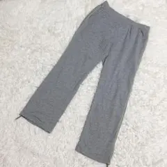 UNIQLO ジャージパンツ　サイドライン　裾ドローストリング　グレー　（L）