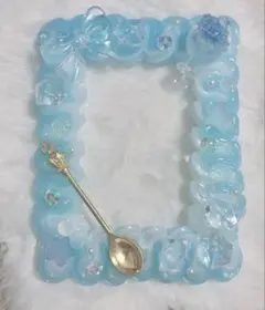 推し活 ホイップデコ 硬質ケース マーブル ブルー 水色 かき氷 スイーツ