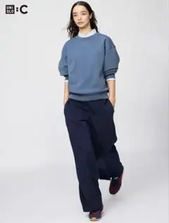 【新品未使用】ユニクロC スウェットストレートパンツ Lサイズ ネイビー