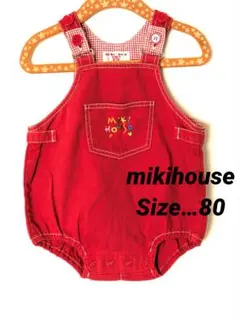 ミキハウス　ダルマオール　ロンパース　赤　80 MIKIHOUSE