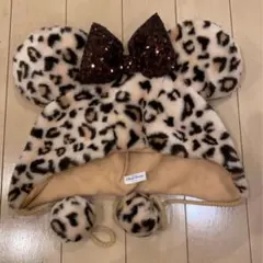 ヒョウ柄 ミッキー耳帽子 スパンコール付き 1回