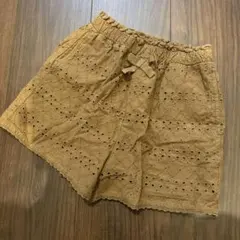 Petit mainブラウン刺繍ショートパンツ　110 120