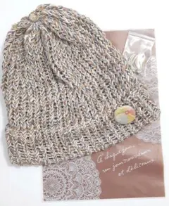 紙ふうせん　和風 引き揃え糸 ニット帽　ハンドメイド