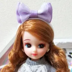 リカちゃん☆シフォンリボンカチューシャ☆パープル☆