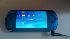 PSP 3000 ブルー バッテリー無し 起動完動品