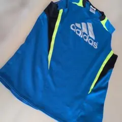 adidas タンクトップ プラクティスシャツ ブルー 160