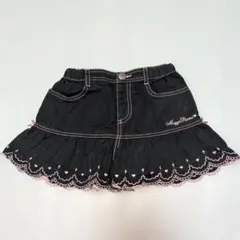 90★メゾピアノ★ハートポケット！ロゴ＆ハート刺繍！スカラップキュロットスカートのサムネイル