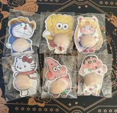 お腹ぷっくりシール 6種セット ドラえもん スポンジボブ セーラームーン