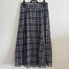 ⭐️最終値下げ⭐️ クレット　チェックフレアスカート　ブラック