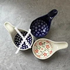 【新品•希少】ポーランド食器 スプーンレスト 小皿 ボウル 花柄 2点セットのサムネイル