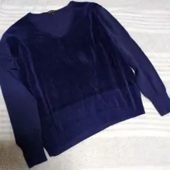 INDIVI ネイビー Vネック セーター 38