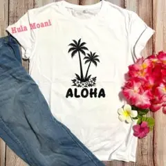 ハワイアンTシャツ♡ヤシの木♡フラダンス AROHAアロハ♡タヒチアン SURF