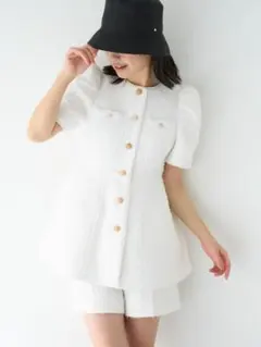 CELFORD ペプラムハーフスリーブジャケット・ショートパンツ