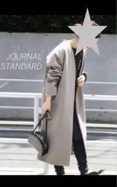 ジャーナルスタンダード スーパー140ビーバーVネックコート ベージュ系