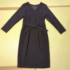入学卒業式　ワンピース　ダークネイビー　Vネック　グリーンレーベル　Mサイズ
