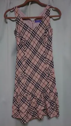 BURBERRY BLUE LABEL ノバチェック フリル ワンピース