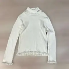 130BeBe 【日本製】刺繍ホワイトニット べべ