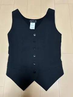 【美品】agnès b.アニエスベー ベスト ブラック ジレ 36 日本製