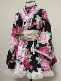 719②浴衣ドレス 地雷系 量産型 姫ギャル ロリータ 大人 ♡帯付き