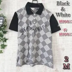 【Black&White】ブラックアンドホワイト　トップス　2 M　半袖　シャツ