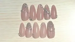 ヌードピンク ポイント型ジェルネイルチップ