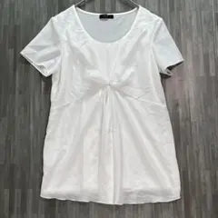 コムサイズム　カシュクール シフォンカットソー　白　M