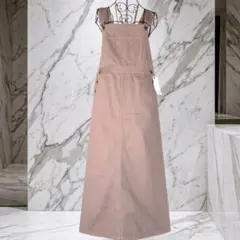 新品タグ付き GU ロングサロペット L ユーデュロイ デニム ワンピース