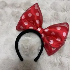 ディズニーミニーマウス 赤い水玉リボンカチューシャ