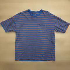 GAP ボーダー 半袖 ポケットTシャツ ブルー オレンジ S