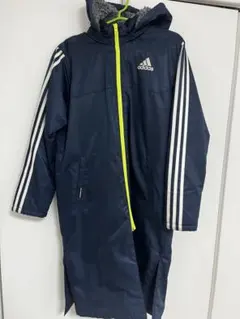adidas フード付きネイビー ベンチコート