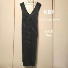 KBF ダークグリーン Vネック ロングワンピース
