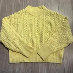 NANO universe ケーブル編みイエローニット