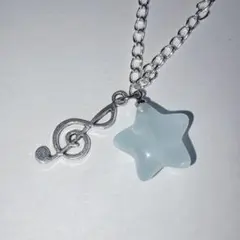 ウィッシュコア ト音記号 ネックレス フェアリーグランジ y2k 水色 星 音符