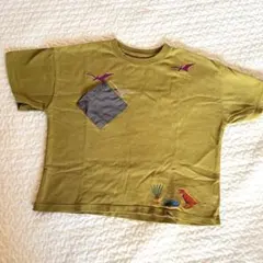 グラニフ　シャツ　半袖　恐竜　カーキ　ポケット　110のサムネイル